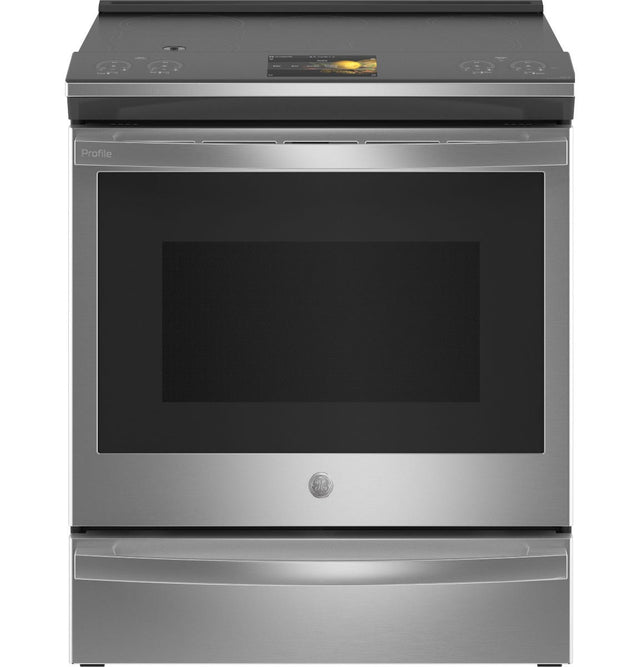 GE Profile 30" Smart Slide-In Front-Control Induction Fingerprint Resistant Range with In Oven Camera PHS93XYPFS