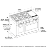 Café 48" Smart Dual-Fuel Commercial-Style Range with 6 Burners and Griddle (Natural Gas) C2Y486P2TS1