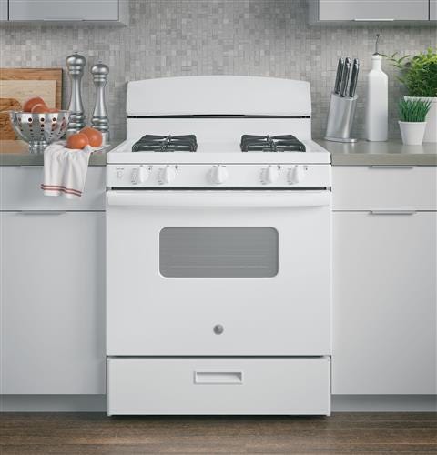 GE 30" Free-Standing Front Control Gas Range JGBS10DEMWW