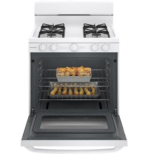 Hotpoint 30" Free-Standing Gas Range with Cordless Battery Ignition RGBS200DMWW