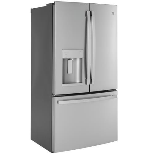 GE ENERGY STAR 22.1 Cu. Ft. Counter-Depth Fingerprint Resistant French-Door Refrigerator GYE22GYNFS