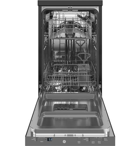 GE 18" Stainless Steel Interior Portable Dishwasher with Sanitize Cycle GPT145SSLSS