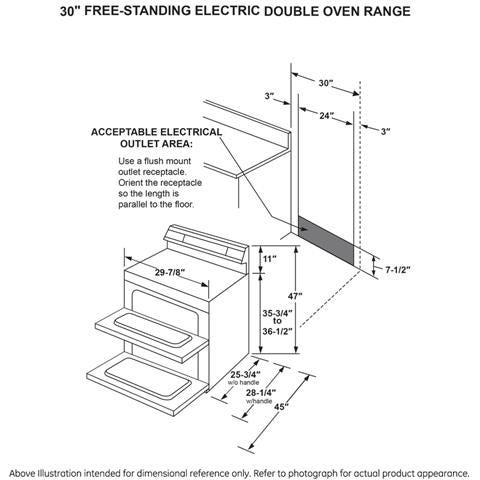 GE Profile 30" Smart Free-Standing Electric Double Oven Convection Range with No Preheat Air Fry PB965BPTS