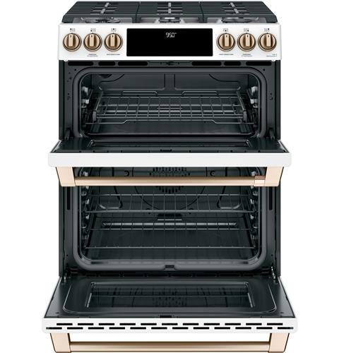 Café 30" Slide-In Front Control Dual-Fuel Double Oven with Convection Range C2S950P4MW2