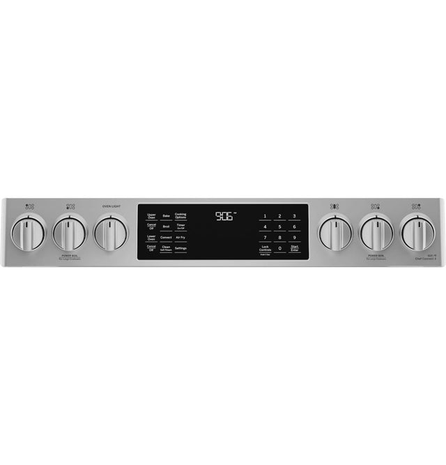 GE Profile 30" Smart Slide-In Front-Control Gas Double Oven Convection Fingerprint Resistant Range PGS960YPFS