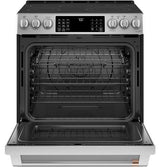 Café™ 30" Slide-In Front Control Radiant and Convection Range with Warming Drawer CES700P2MS1