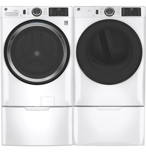 GE 7.8 cu. ft. Capacity Smart Front Load Electric Dryer with Sanitize Cycle GFD55ESSNWW