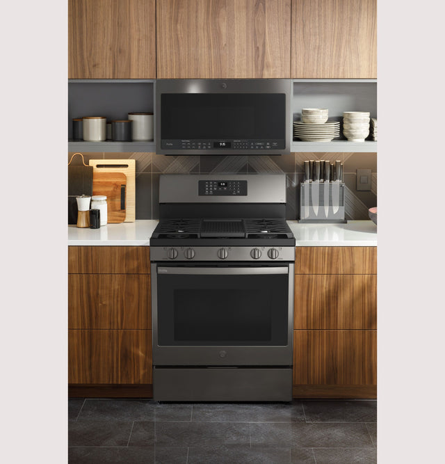 GE Profile 30 Inch Smart Freestanding Gas Range with 5 Burners PGB935YPFS