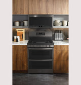 GE Profile™ 30" Free-Standing Gas Double Oven Convection Range with No Preheat Air Fry PGB965BPTS