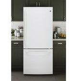 GE Series ENERGY STAR 20.9 Cu. Ft. Bottom Freezer Refrigerator GDE21EGKWW