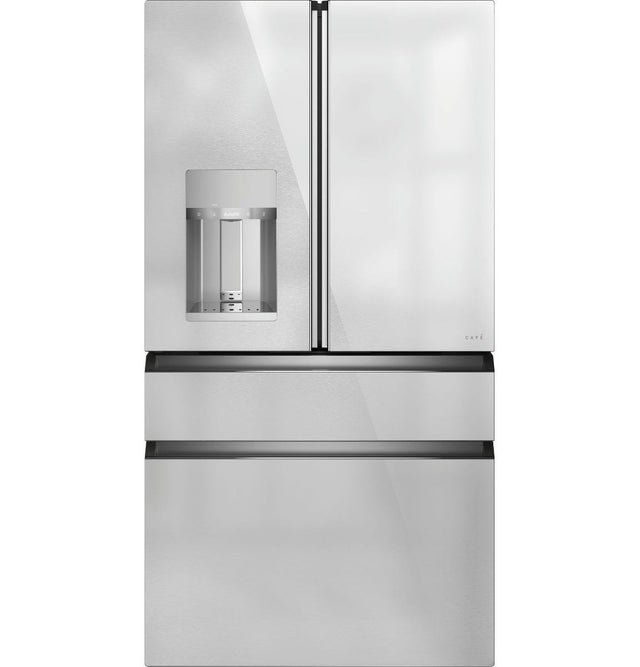 Café ENERGY STAR 22.3 Cu. Ft. Smart Counter-Depth 4-Door French-Door Refrigerator in Platinum Glass CXE22DM5PS5