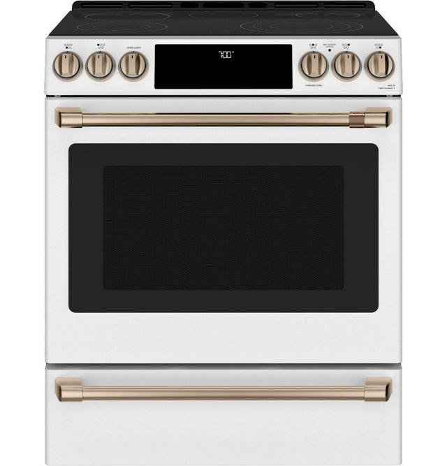 Café 30" Smart Slide-In, Front-Control, Radiant and Convection Range CES700P4MW2