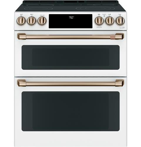 Café™ 30" Slide-In Front Control Radiant and Convection Double Oven Range CES750P4MW2