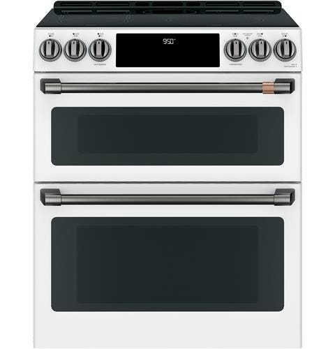 Café 30" Slide-In Front Control Induction and Convection Double Oven Range CHS950P4MW2