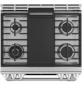 Café 30" Slide-In Front Control Gas Oven with Convection Range with Warming Drawer CGS700P2MS1