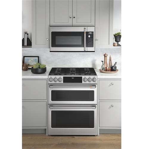 Café 30" Slide-In Front Control Dual-Fuel Double Oven with Convection Range C2S950P2MS1