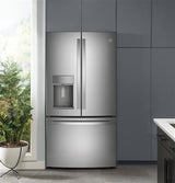 GE Profile Series ENERGY STAR 22.2 Cu. Ft. Counter-Depth French-Door Refrigerator PYE22KYNFS