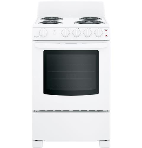 Hotpoint 24" Electric Free-Standing Front-Control Range RAS240DMWW