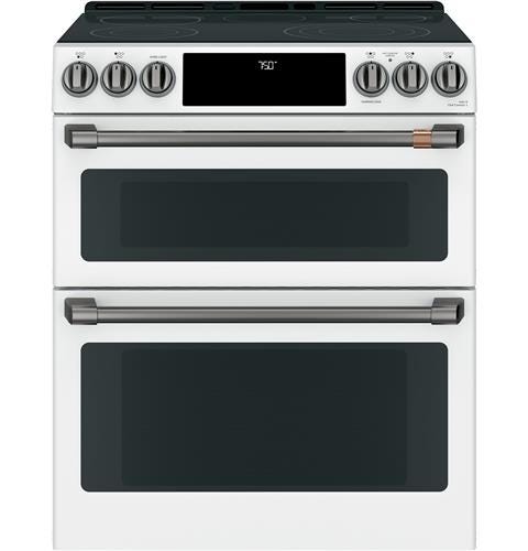 Café™ 30" Slide-In Front Control Radiant and Convection Double Oven Range CES750P4MW2