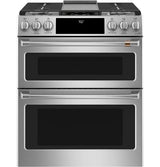 Café 30" Slide-In Front Control Gas Double Oven with Convection Range CGS750P2MS1