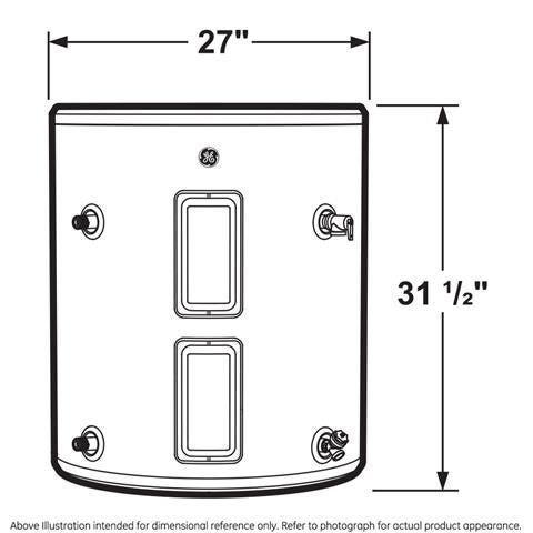 GE 36 Gallon Side Port Lowboy Electric Water Heater GE40L08BSM