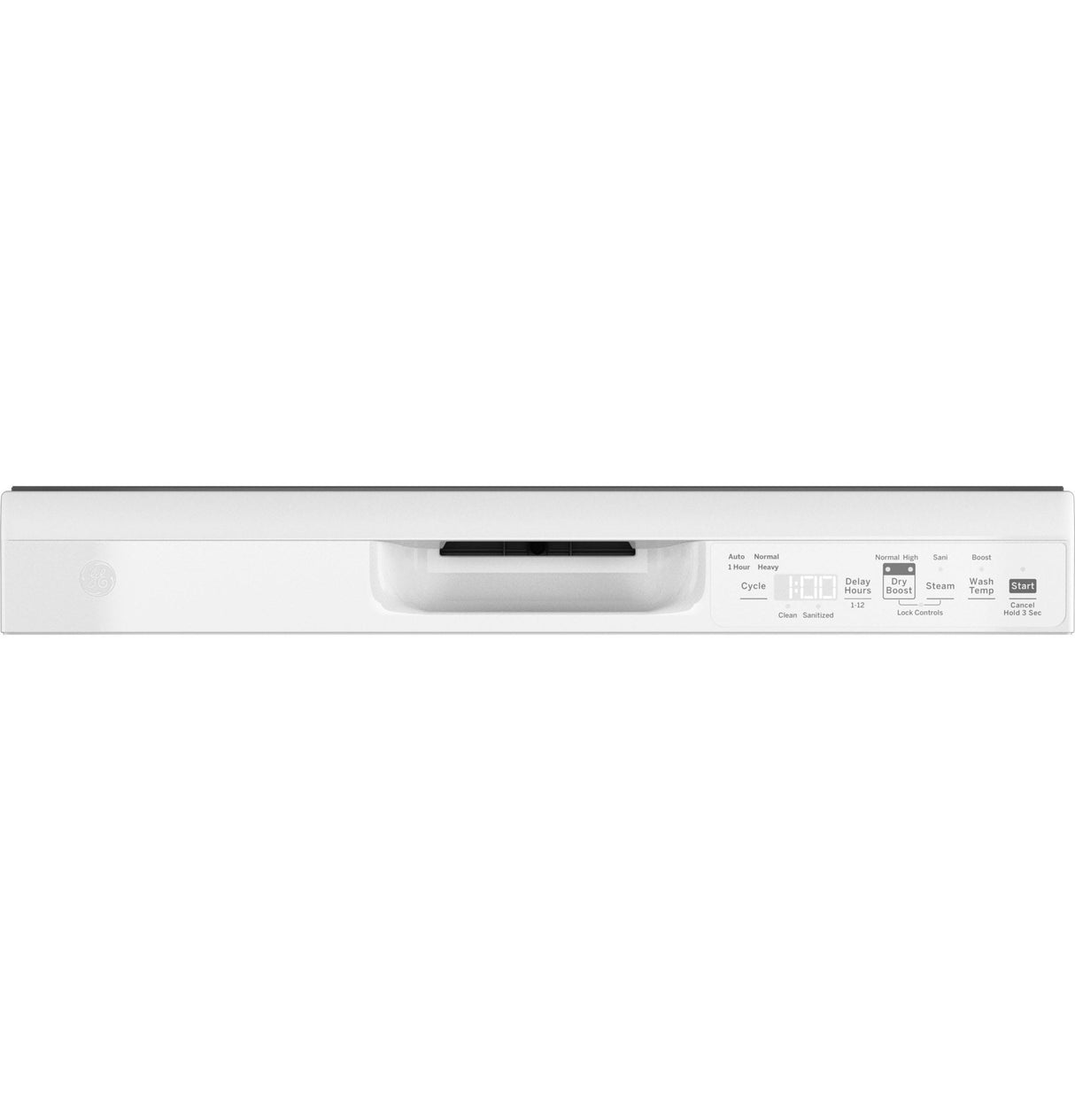 GE Front Control with Plastic Interior Dishwasher with Sanitize Cycle Dry Boost GDF550PGRWW