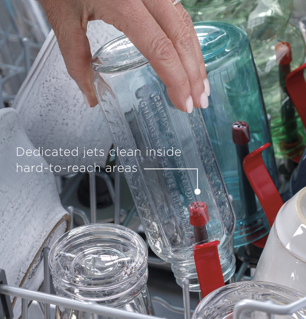 GE GE® ENERGY STAR® Top Control with Plastic Interior Dishwasher with Sanitize Cycle & Dry Boost GDT630PGRBB