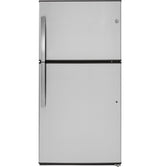 GE ENERGY STAR 21.1 Cu. Ft. Top-Freezer Refrigerator GTE21G-Stainless Steel