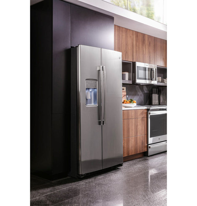 GE PROFILE SERIES 21.9 CU. FT. COUNTER-DEPTH SIDE-BY-SIDE REFRIGERATOR PZS22MYKFS