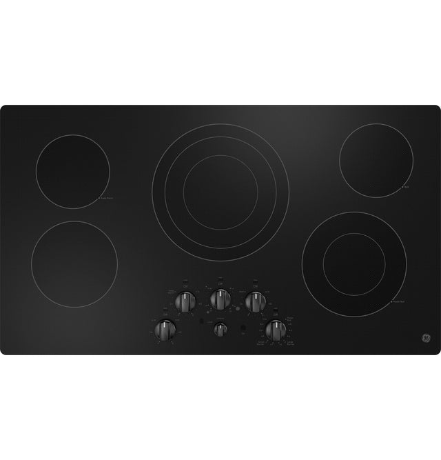 GE 36" Built-In Knob Control Electric Cooktop JEP5036DTBB-Black