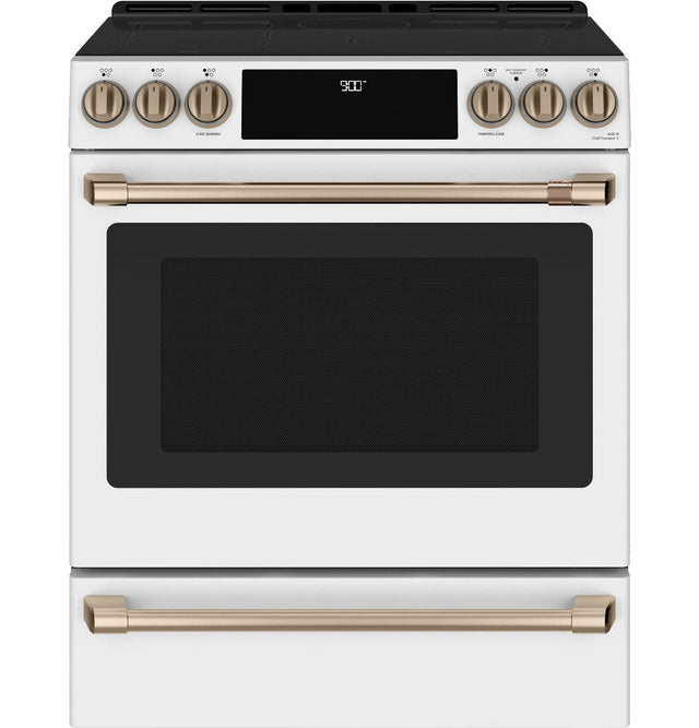 CAFÉ 30" SMART SLIDE-IN, FRONT-CONTROL, INDUCTION AND CONVECTION RANGE WITH WARMING DRAWER CHS900P4MW2