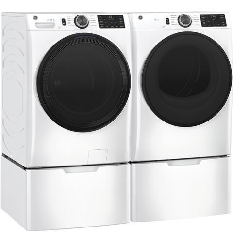 GE 7.8 cu. ft. Capacity Smart Front Load Electric Dryer with Sanitize Cycle GFD55ESSNWW