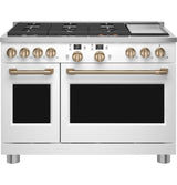 Café 48" Smart Dual-Fuel Commercial-Style Range with 6 Burners and Griddle (Natural Gas) C2Y486P4TW2