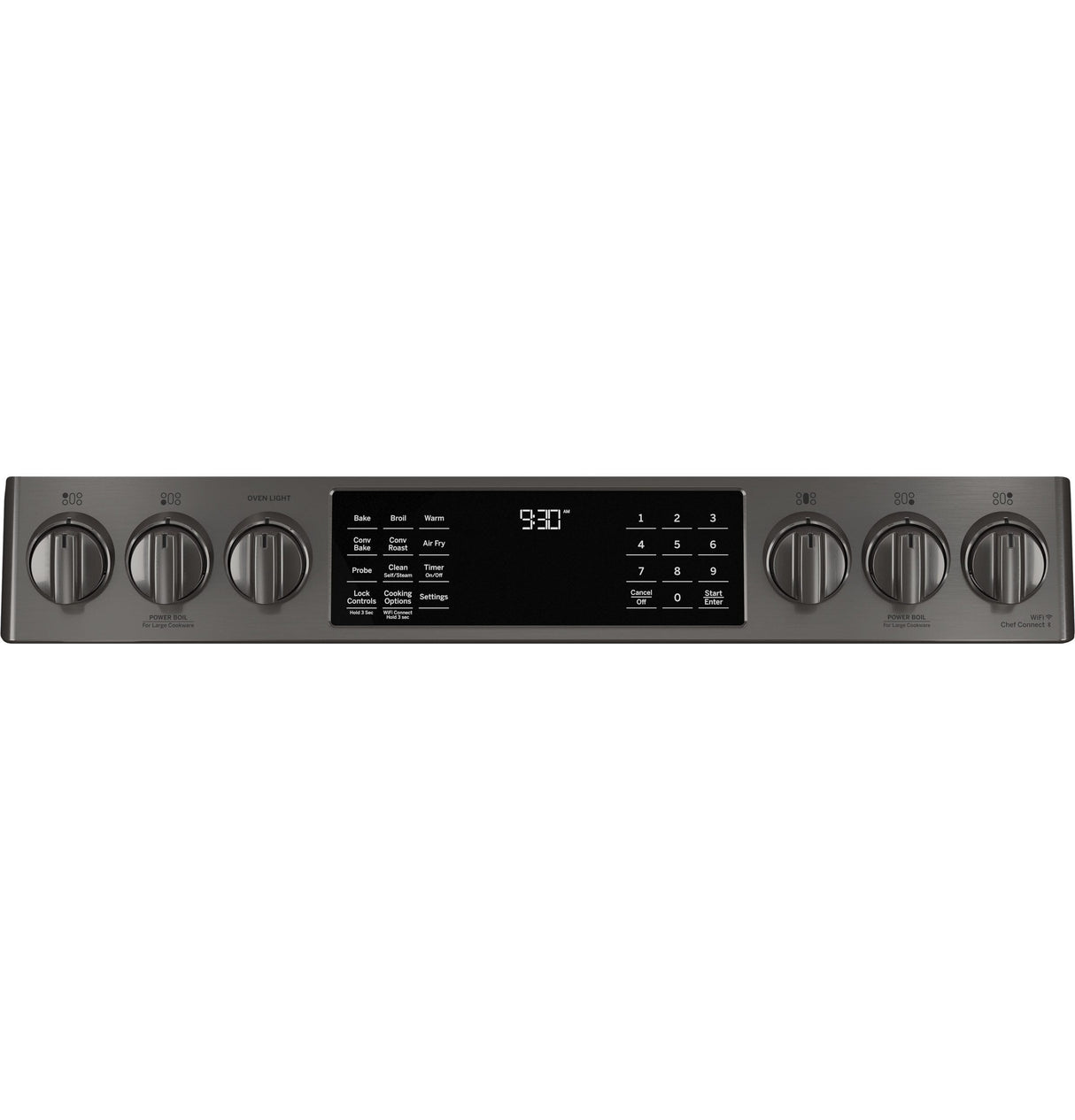 GE Profile 30" Smart Slide-In Front-Control Gas Fingerprint Resistant Range with No Preheat Air Fry PGS930BPTS