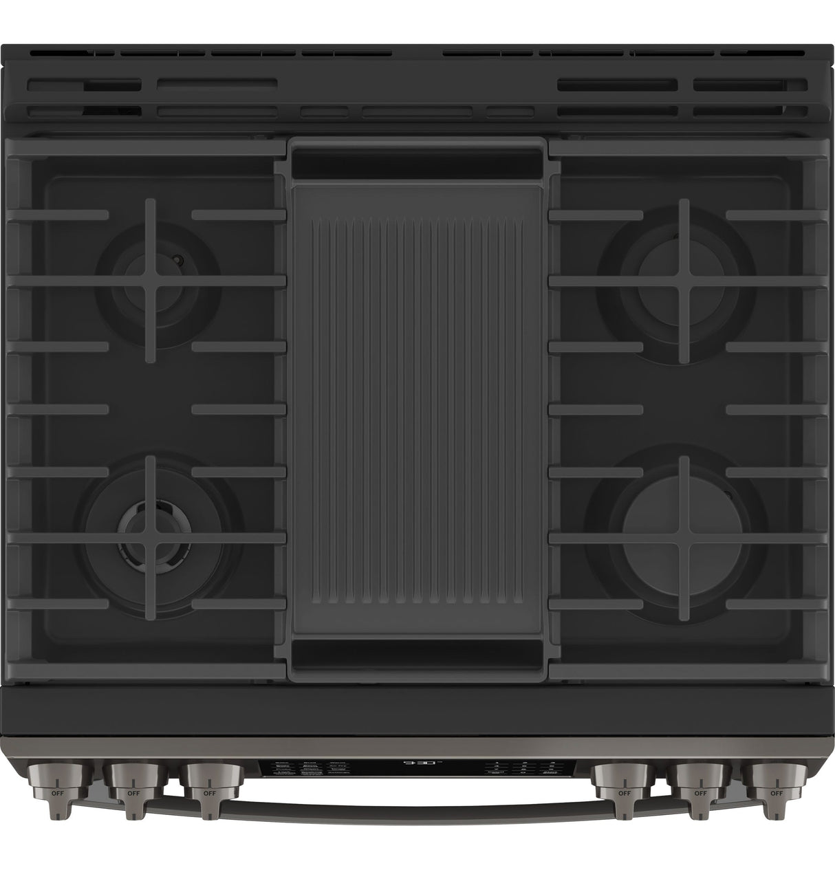 GE Profile 30" Smart Slide-In Front-Control Gas Fingerprint Resistant Range with No Preheat Air Fry PGS930BPTS