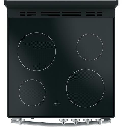 GE® 24" Free-Standing/Slide-in Front Control Range with Steam Clean and Large Window JAS640RMSS