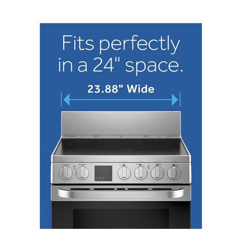 Haier 24" 2.9 Cu. Ft. Electric Free-Standing Range with Convection and Modular Backguard QAS740RMSS