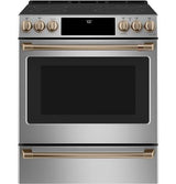 Café™ 30" Slide-In Front Control Radiant and Convection Range with Warming Drawer CES700P2MS1