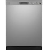 GE Front Control with Plastic Interior Dishwasher with Sanitize Cycle &amp; Dry Boost GDF550PSRSS-Stainless Steel