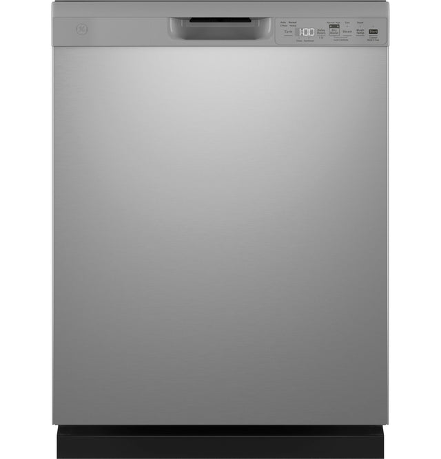 GE Front Control with Plastic Interior Dishwasher with Sanitize Cycle &amp; Dry Boost GDF550PSRSS-Stainless Steel