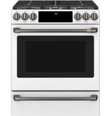 Café 30" Slide-In Front Control Gas Oven with Convection Range with Warming Drawer CGS700P4MW2