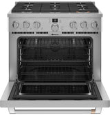 Café 36" Smart Dual-Fuel Commercial-Style Range with 6 Burners (Natural Gas) C2Y366P2TS1