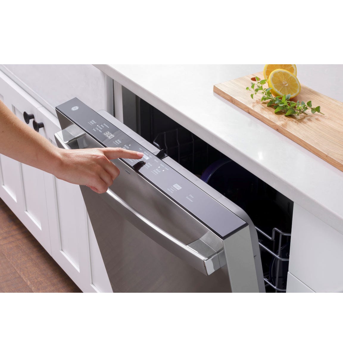 GE® ENERGY STAR® Top Control with Plastic Interior Dishwasher with Sanitize Cycle & Dry Boost GDT630PGRWW