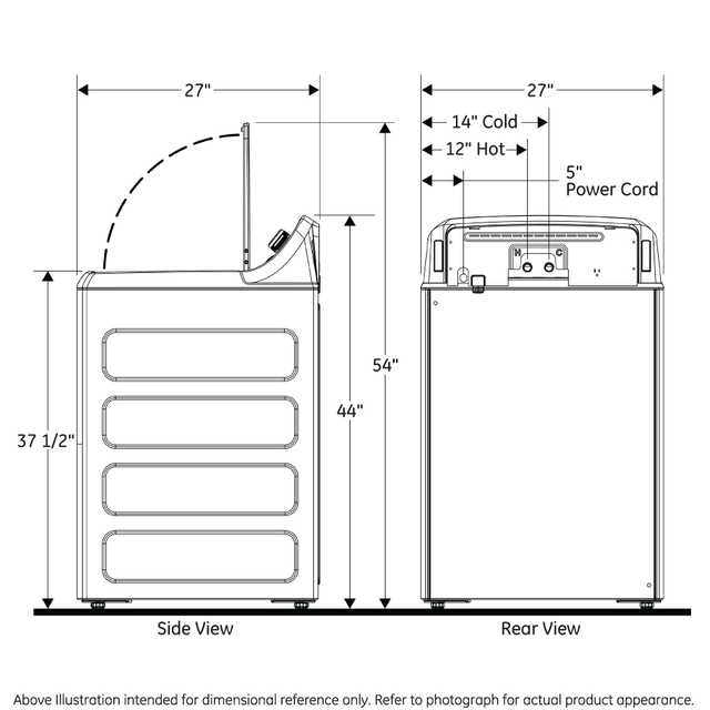 GE 4.6 cu. ft. Capacity Washer with Stainless Steel Basket GTW500ASNWS