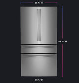 GE Profile Series ENERGY STAR 29 Cu. Ft. Smart Fingerprint Resistant 4-Door French-Door Refrigerator with Door In Door PGD29BYTFS