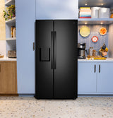 GE 23.6 Cu. Ft. Counter-Depth Side-By-Side Refrigerator with Extra Tall Dispenser and In-Door Icemaker GZS24NGYBB