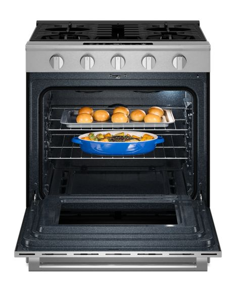 Maytag 30-Inch Wide Slide-In Gas Range with Grill Mode and No Preheat Air Fry - 5.0 Cu. Ft. MSGS7030SZ