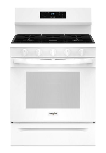 Whirlpool 30-inch Gas Range with Air Cooking Technology, No Preheat Air Fry and Air Baking and Self Clean WFGS5030RW