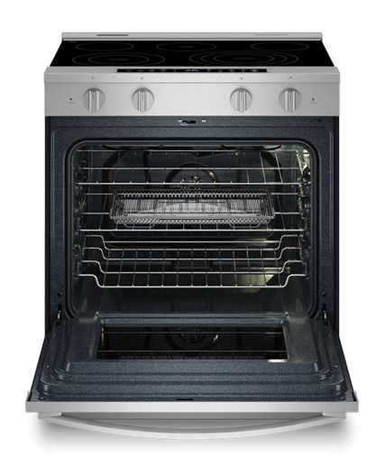 Whirlpool 30-inch Smart Slide in Electric Range with Air Cooking Technology, No Preheat Air Fry, WipeClean™ Coating, Steam/Self Clean and High Speed Preheat WSES7530RZ