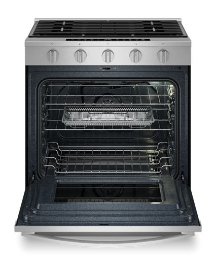 Whirlpool 30-inch Smart Slide In Gas Range with Air Cooking Technology, No Preheat Air Fry, WipeClean™ Coating, Steam/Self Clean and High Speed Preheat WSGS7530RZ